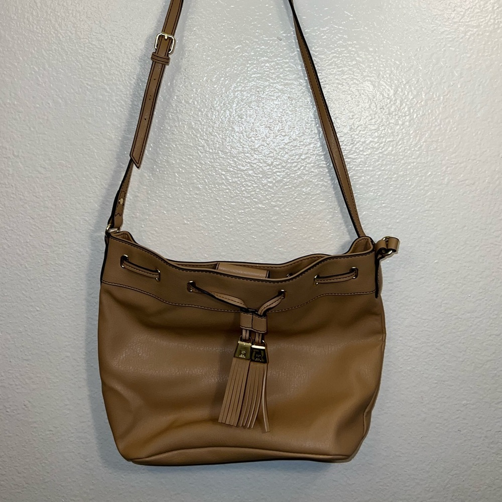 Liz Claiborne Drawstring Bucket Satchel Crossbody Shoulder Bag